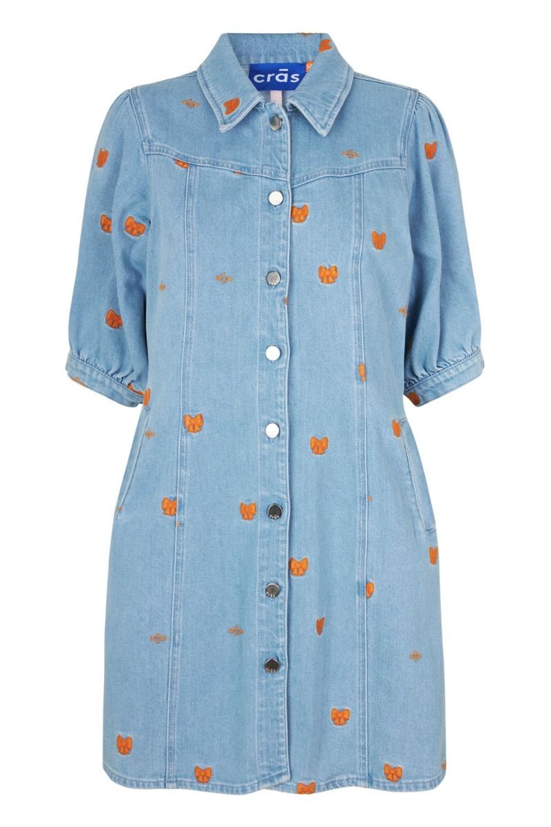 Crás - Kjole - Patticras Dress - Light Blue Bow