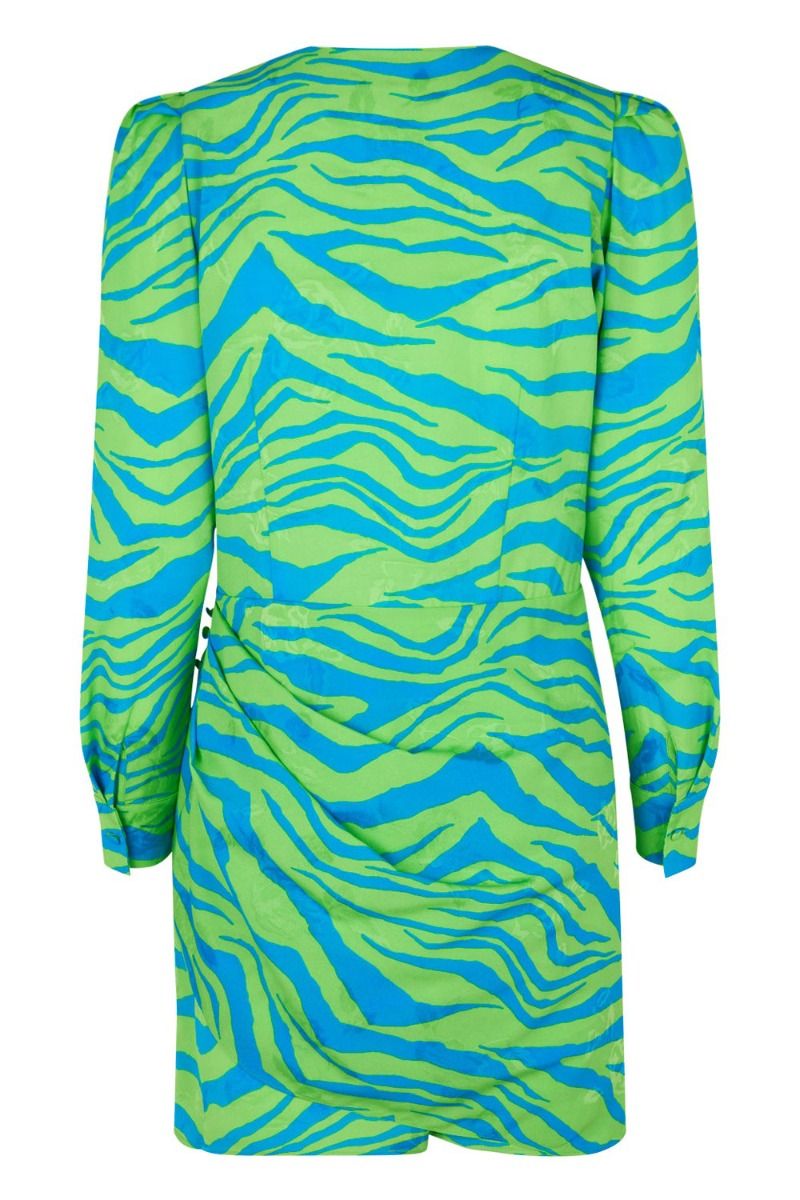 Crás - Kjole - Yvonne Dress - Zebra Green/Blue