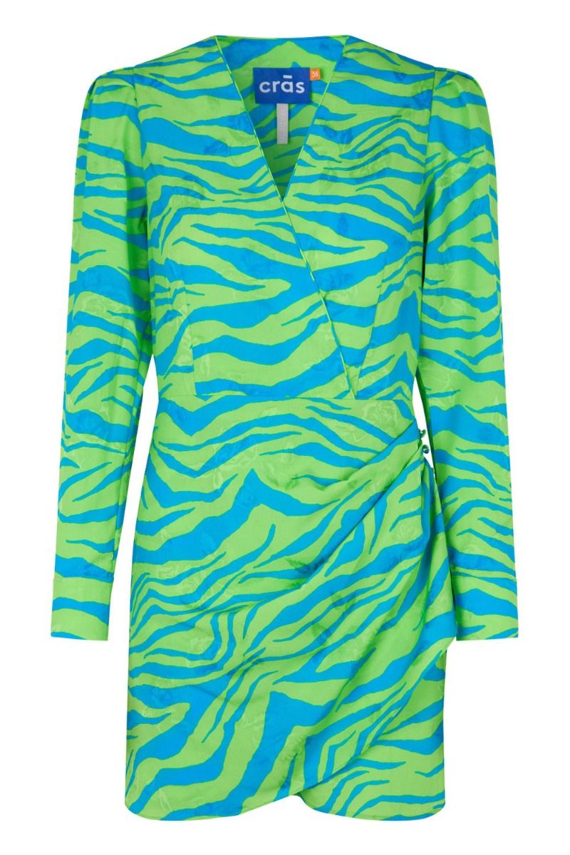 Crás - Kjole - Yvonne Dress - Zebra Green/Blue