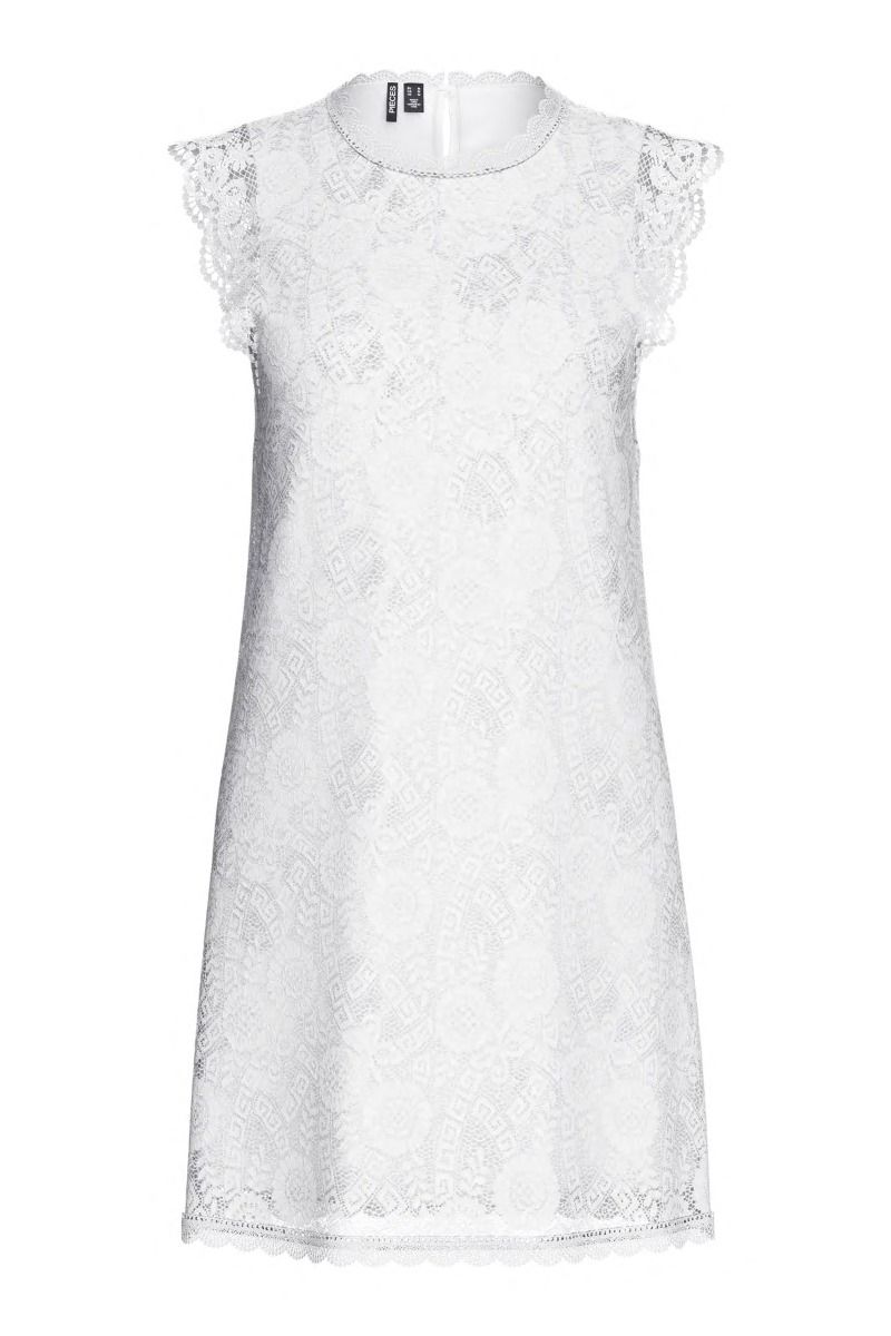 Pieces - Kjole - Olline Sl Lace Dress - Cloud Dancer