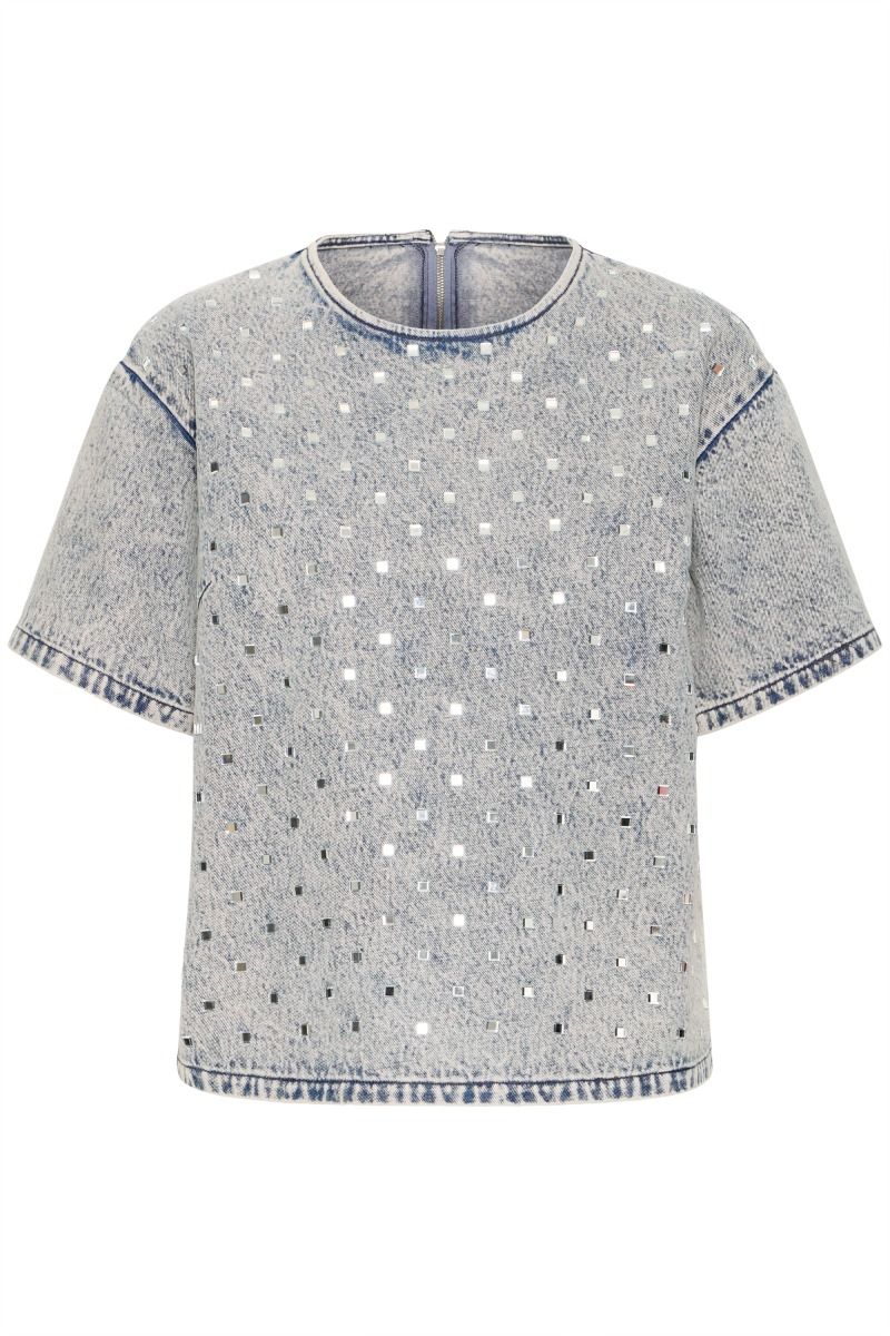 Ichi - T-shirt - Daphne - Light blue (Levering start november)