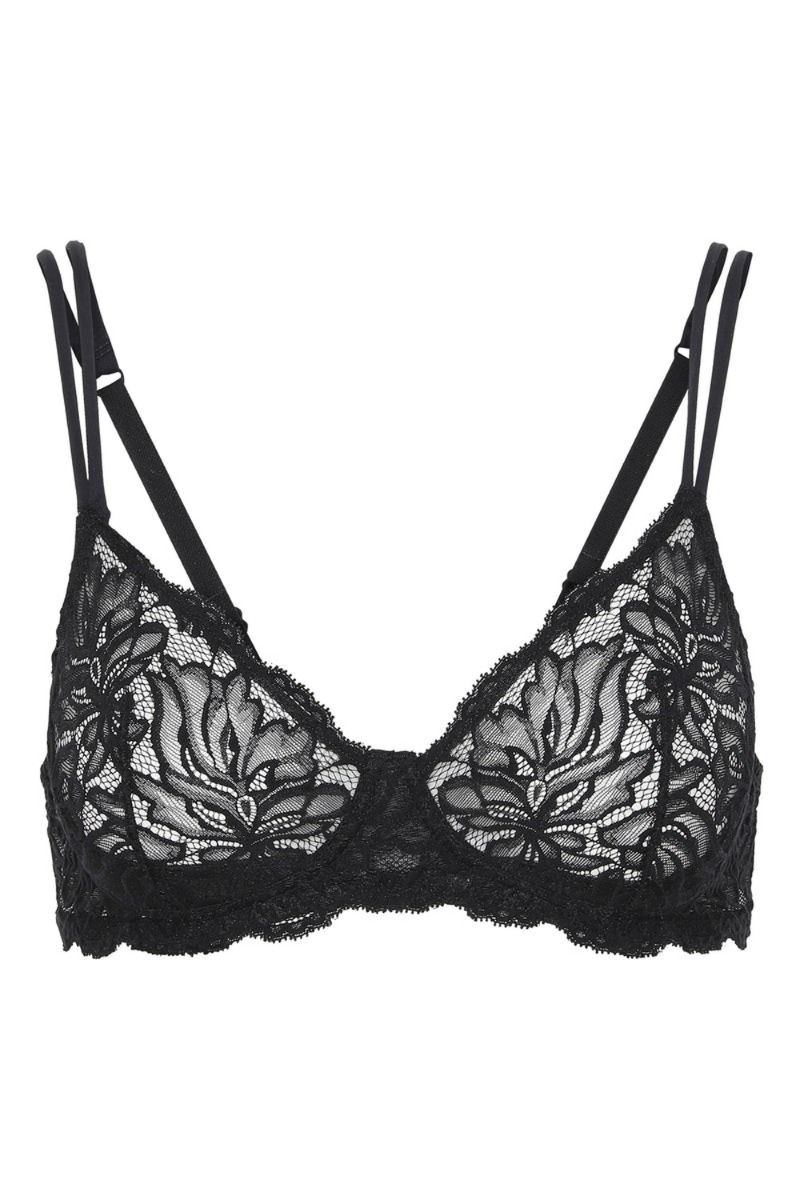 Dear Denier - Undertøj - Magnolia Soft Wire-Free Lace Bra - Black