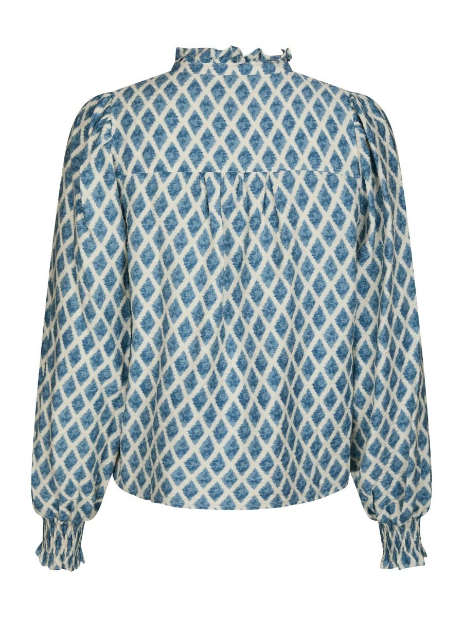 Neo Noir - Bluse - Delsie Print Blouse - Smoke Blue