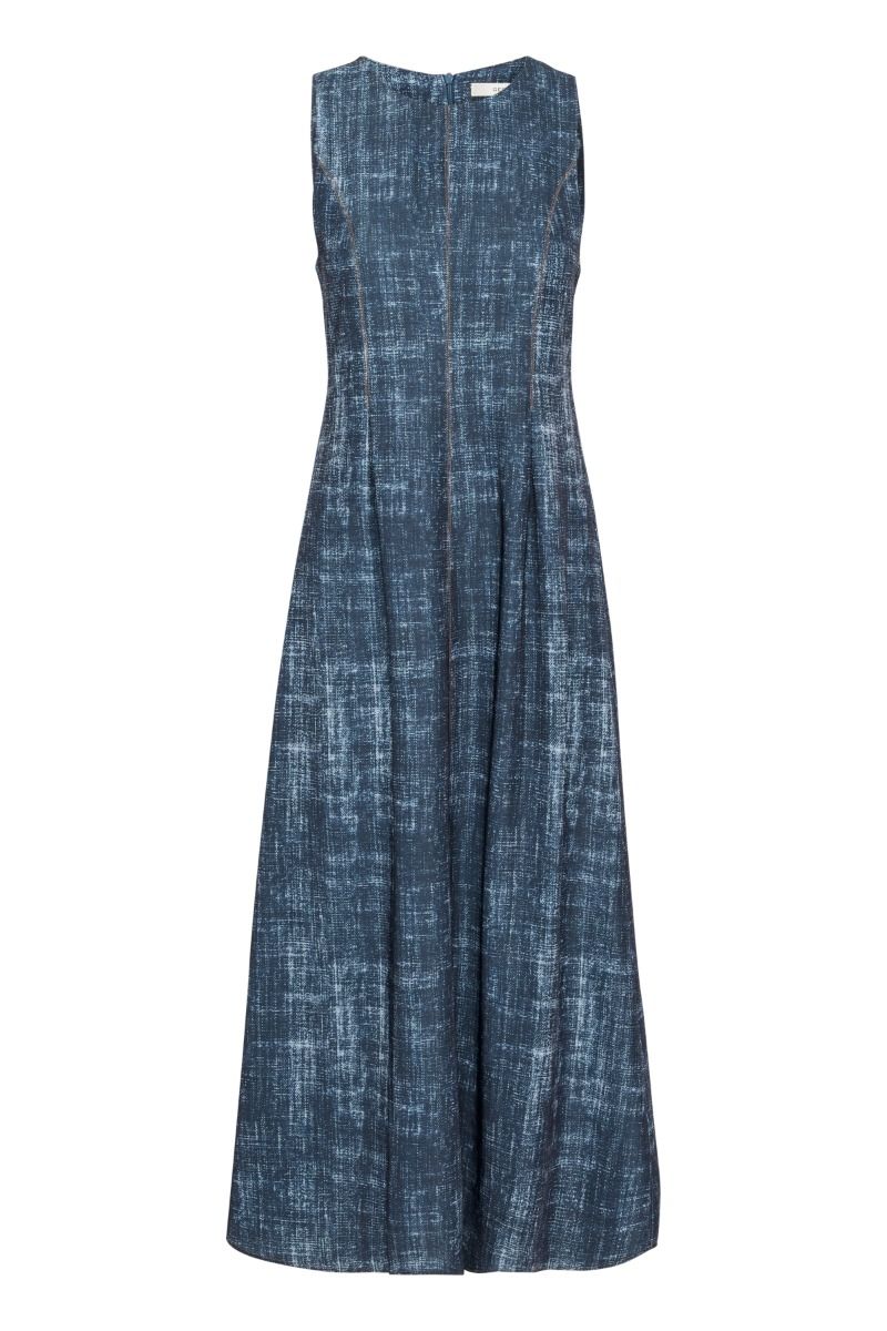 Gestuz - Kjole - GZdemia P Long Dress - Dark Denim Structure