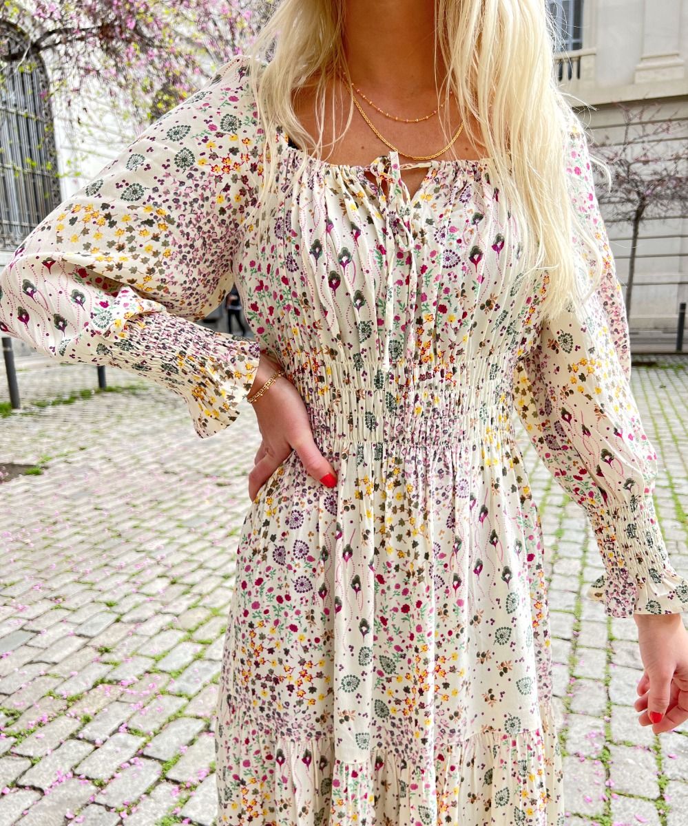 Y.A.S - Kjole - YAS Suzanne LS Long Dress - Eggnog 