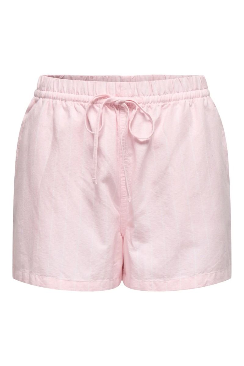 JDY - Shorts - Lala MW Shorts - Chalk Pink/Créme Stripes
