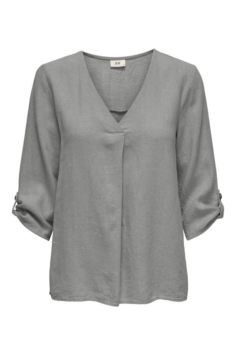 JDY - Top - Say 3/4 Linen V-Neck Top - Wild Dove
