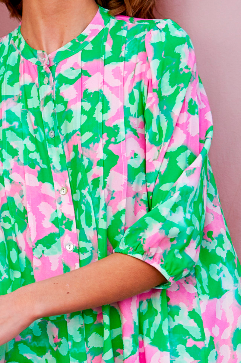 Noella - Kjole - Imogene Dress - Green/Pink