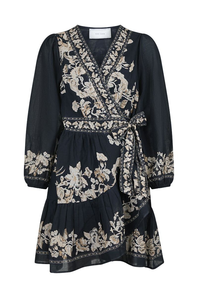 Neo Noir - Kjole - Dorna Printed Voile Dress - Navy
