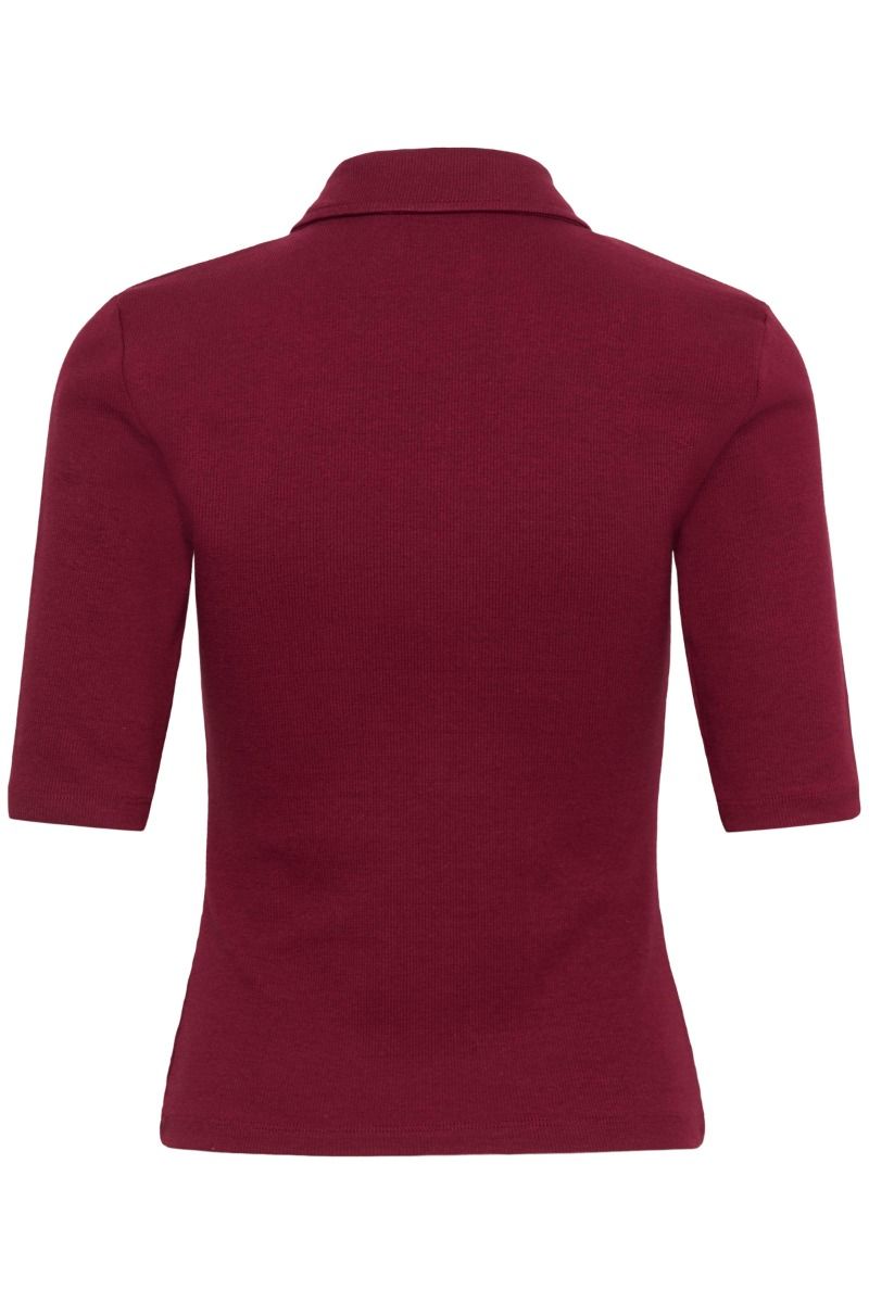 Gestuz - T-shirt - GZdrew polo top - Cabernet (Levering slut april)