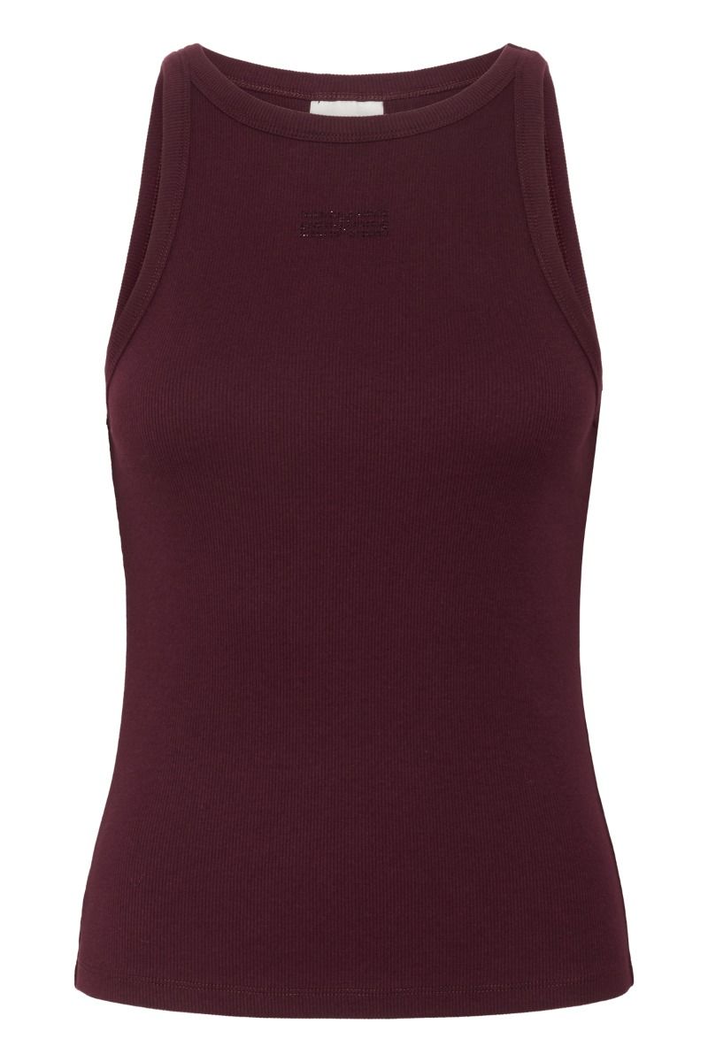 Gestuz - Top - Drew Rhinestone Logo Tank - Aronia