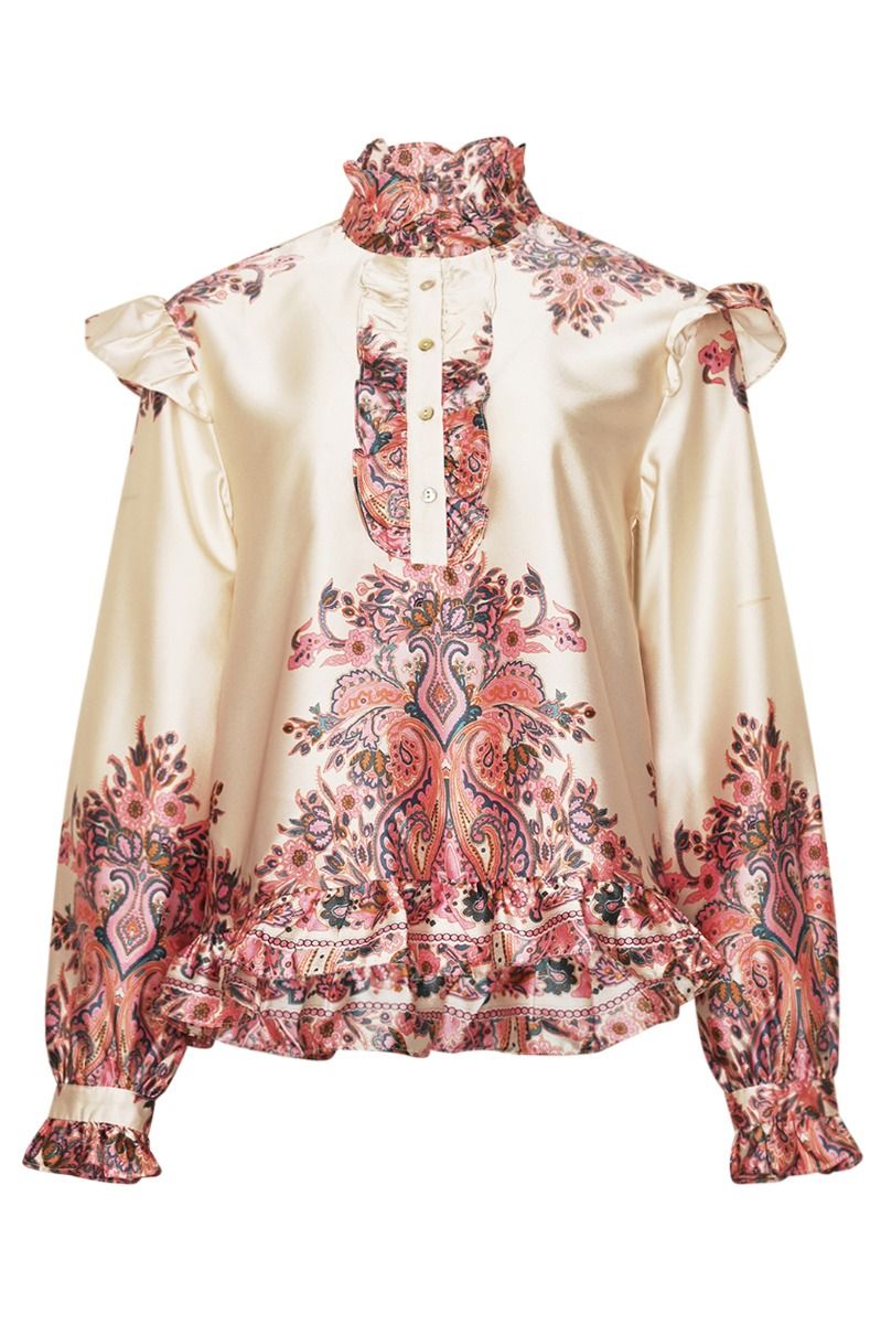 Noella - Bluse - Reno Ruby Ruffle Blouse - Drusella Print