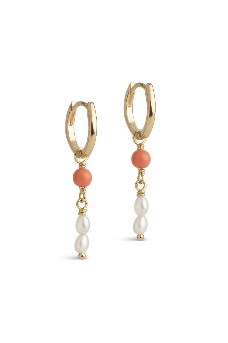 Enamel - Øreringe - Hoops, Liva - Light Coral (Levering midt april)