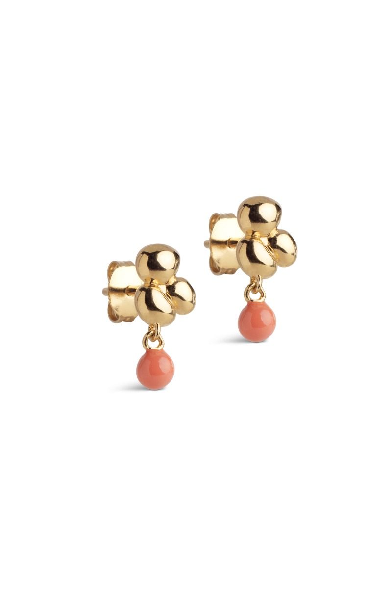 Enamel - Øreringe - Earrings, Nara Ball - Light Coral 