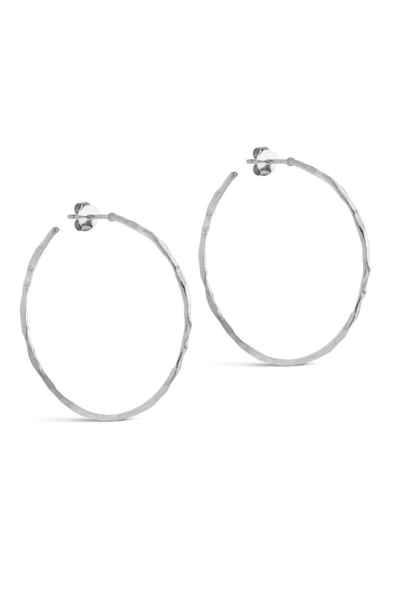 Enamel - Øreringe - Hoops, Organic Arena Large - Silver (Levering midt april)