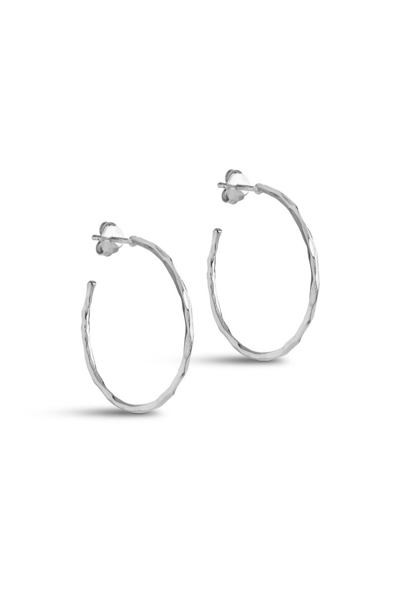 Enamel - Øreringe - Hoops, Organic Arena Medium - Silver (Levering midt april)