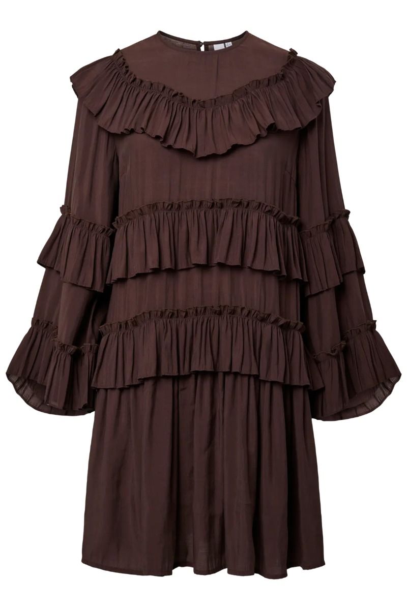 YAS - Kjole - YASRimone 7/8 Dress - Coffee Bean (Levering midt august)
