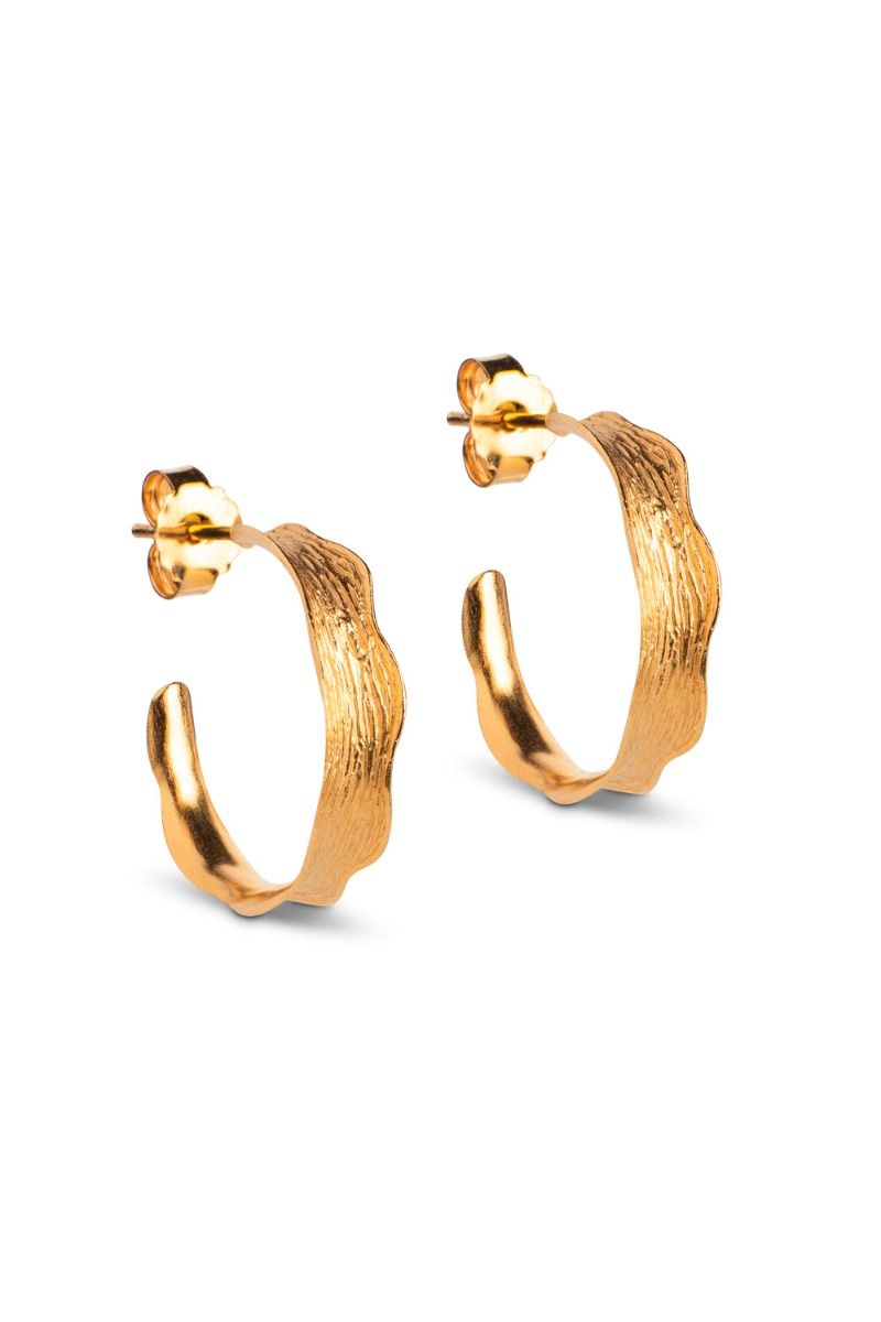 Enamel - Øreringe - Ane Small Hoops - Guld 