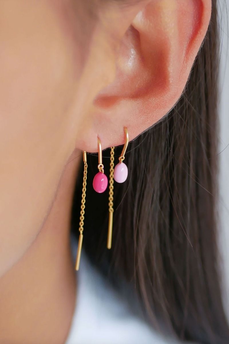Enamel - Øreringe - Earring Eleanor - Fuchsia Pink