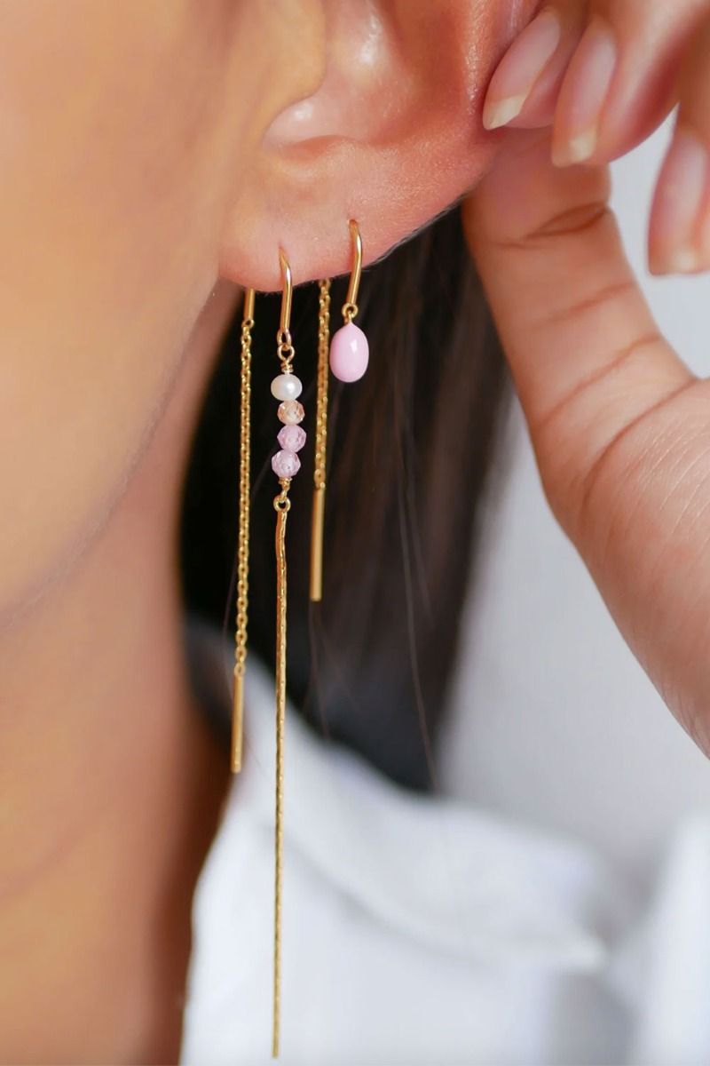 Enamel - Øreringe - Earring Rosa - Light Pink/Peach/Pearl