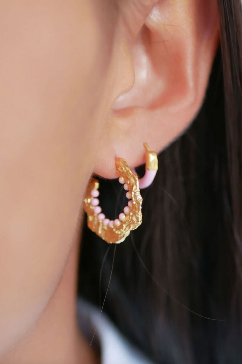 Enamel - Øreringe - Hoops Enora - Light Pink