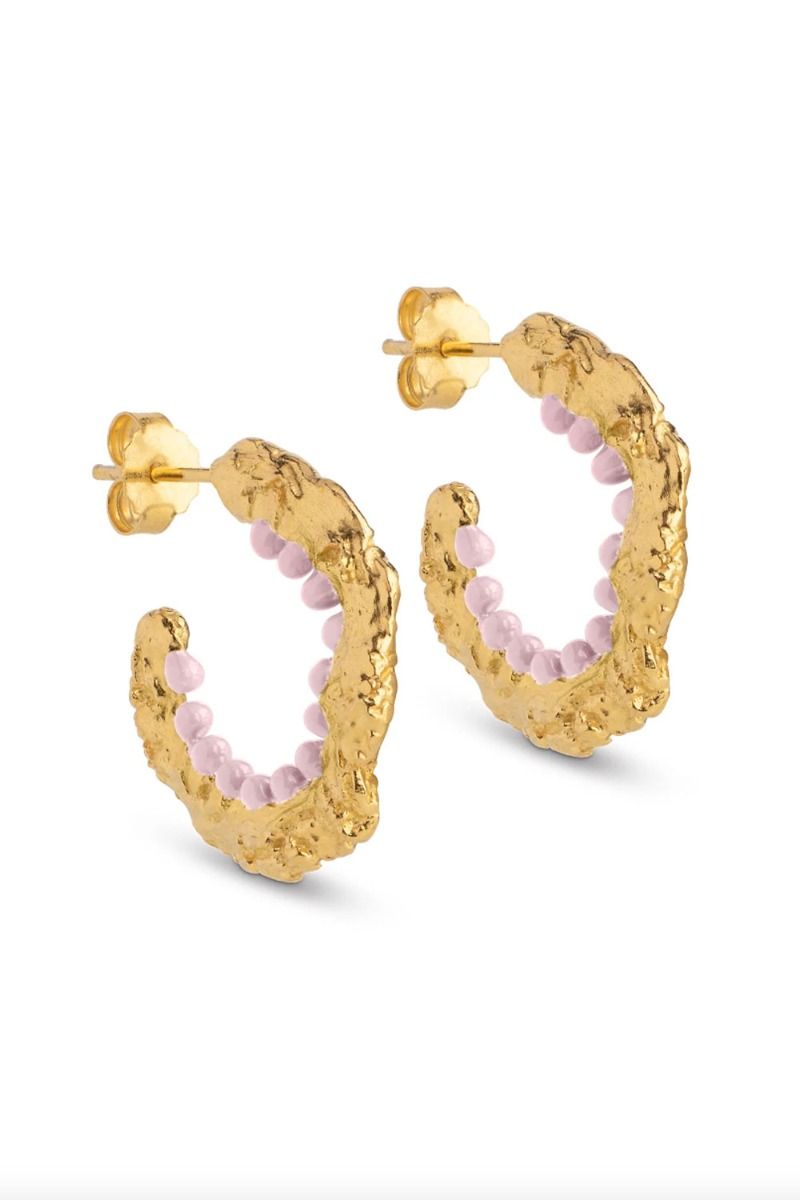 Enamel - Øreringe - Hoops Enora - Light Pink