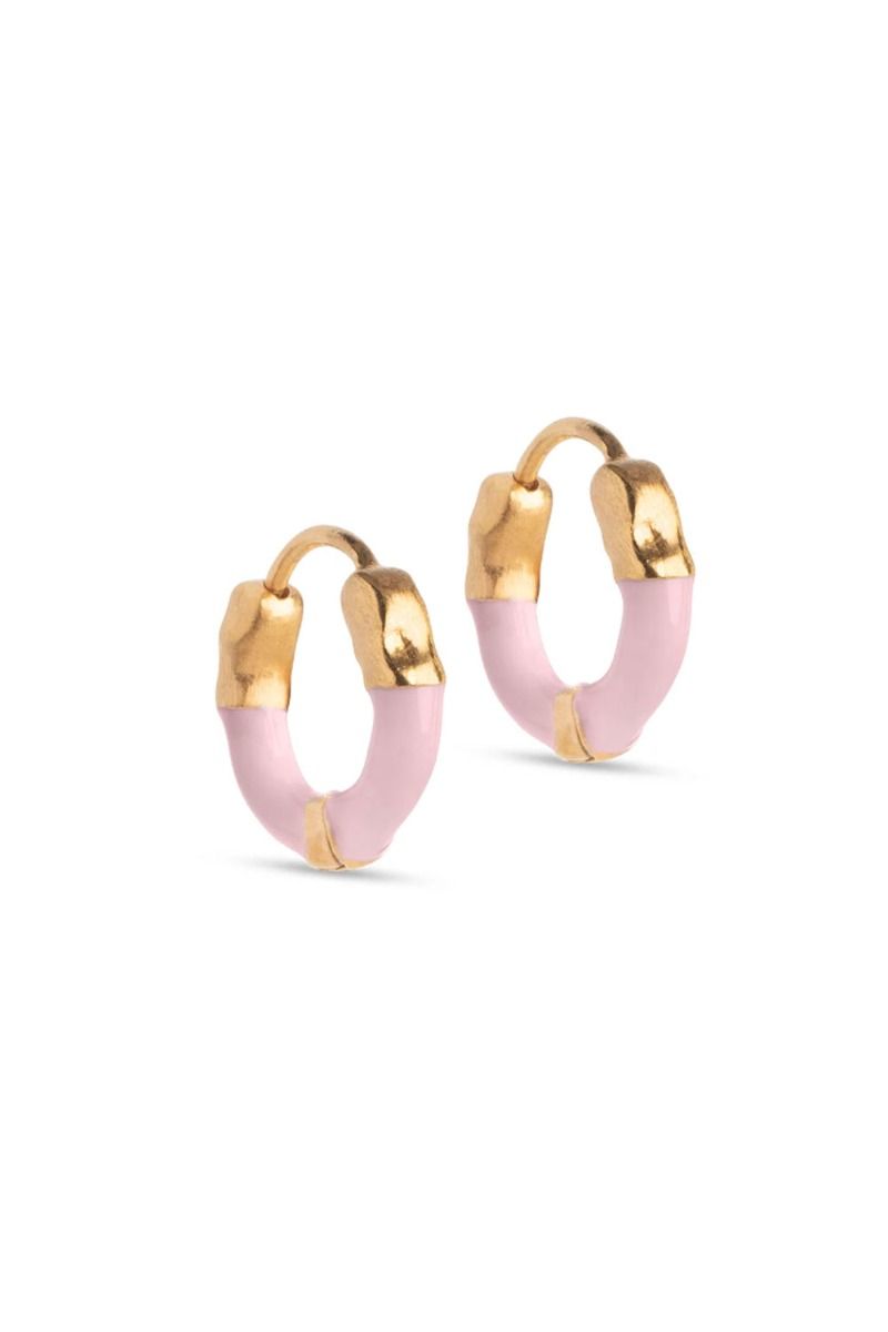 Enamel - Øreringe - Hoops Lina Small - Light Pink