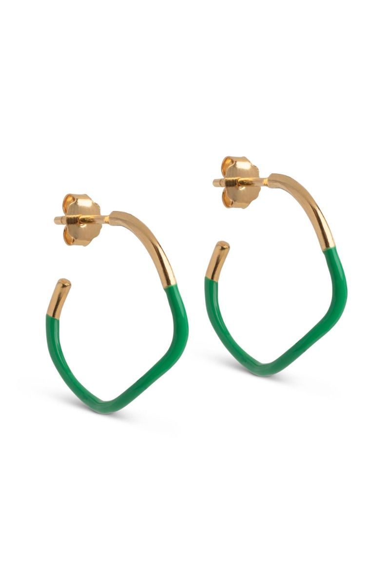 Enamel - Øreringe - Sway Hoops - Grass Green