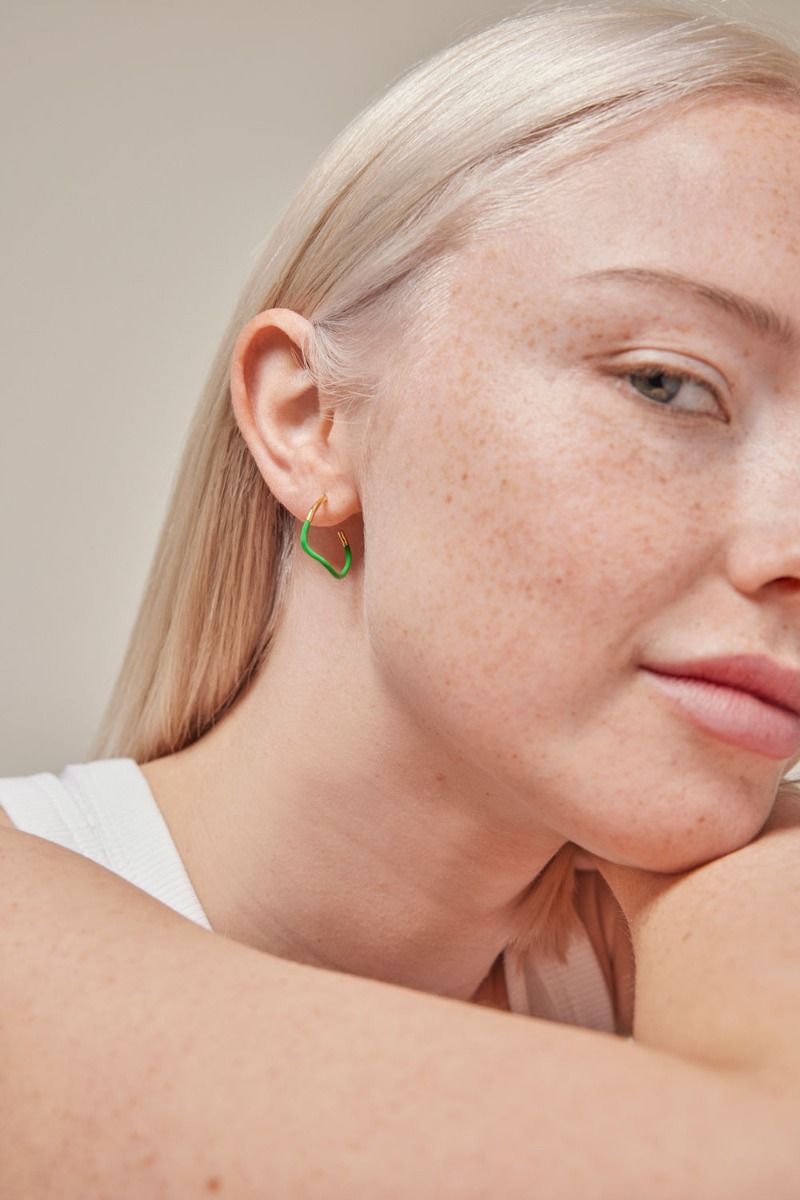 Enamel - Øreringe - Sway Hoops - Grass Green