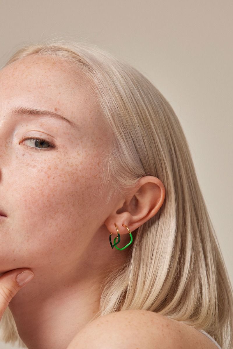 Enamel - Øreringe - Sway Hoops - Petrol Green