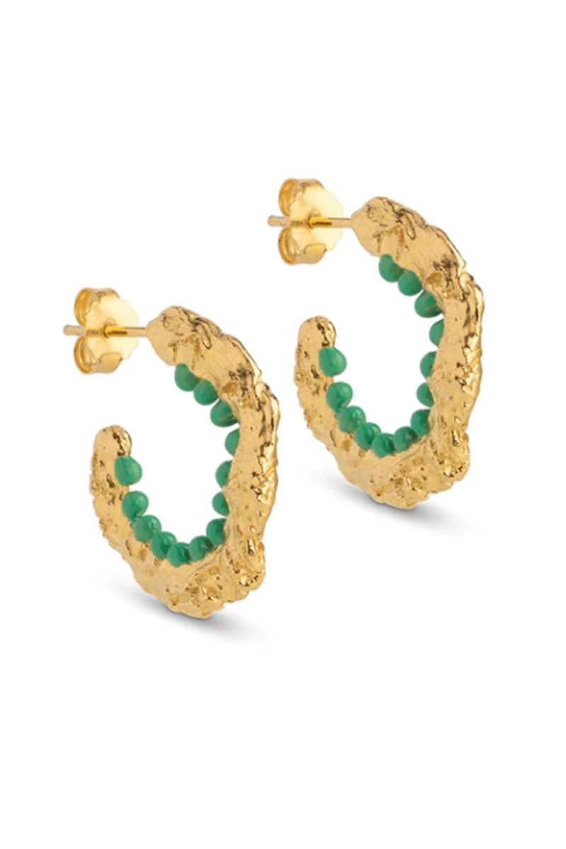 Enamel - Øreringe - Hoops Enora - Grass green