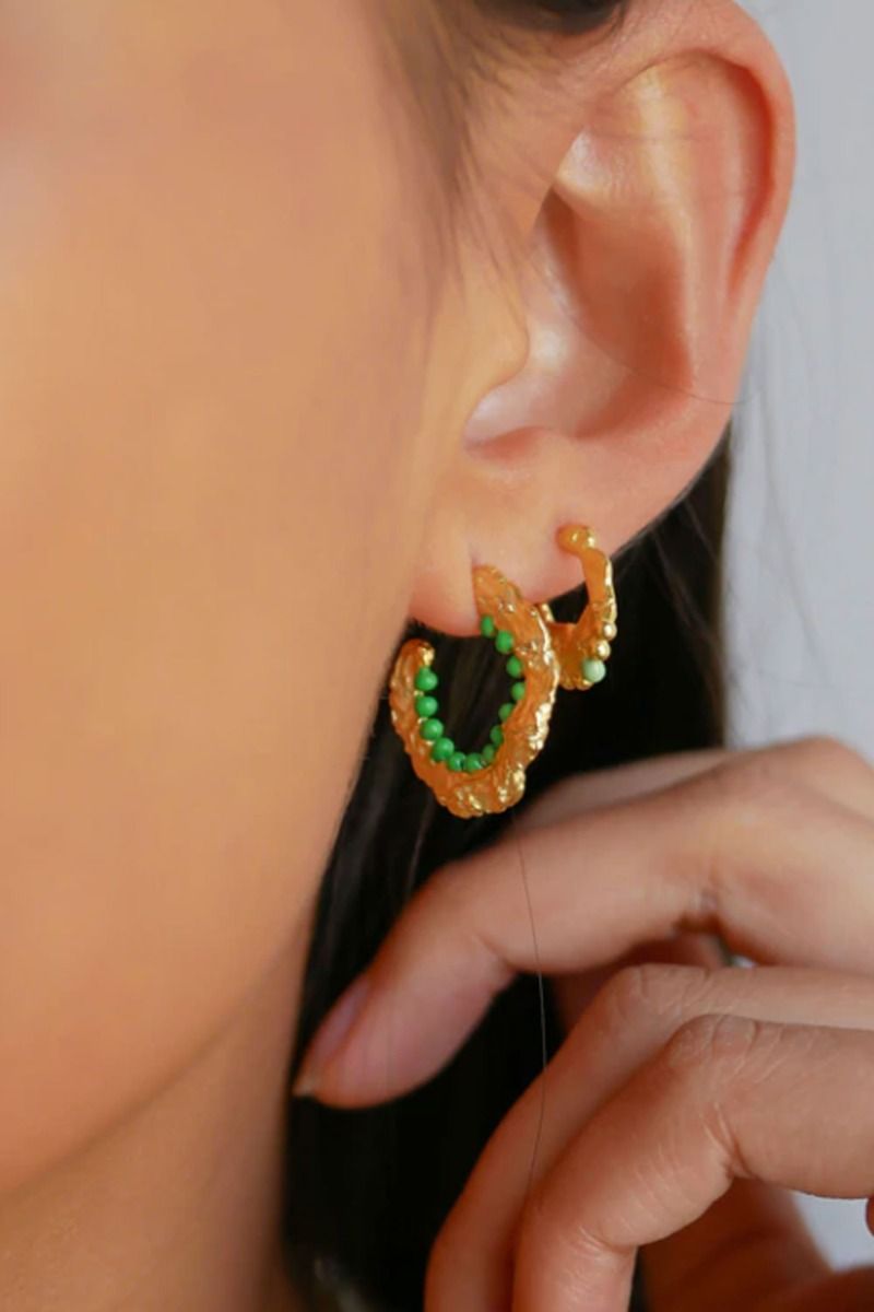 Enamel - Øreringe - Hoops Enora - Grass green