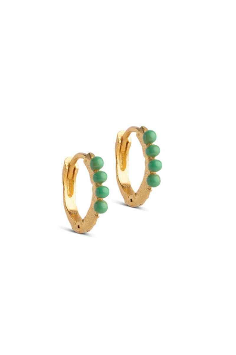 Enamel - Øreringe - Hoops Paula 10 mm - Grass Green