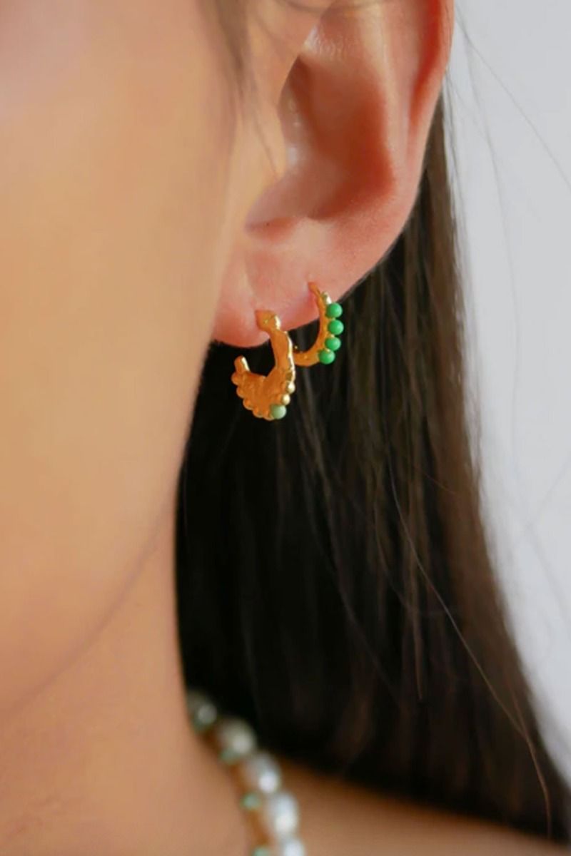 Enamel - Øreringe - Hoops Paula 10 mm - Grass Green