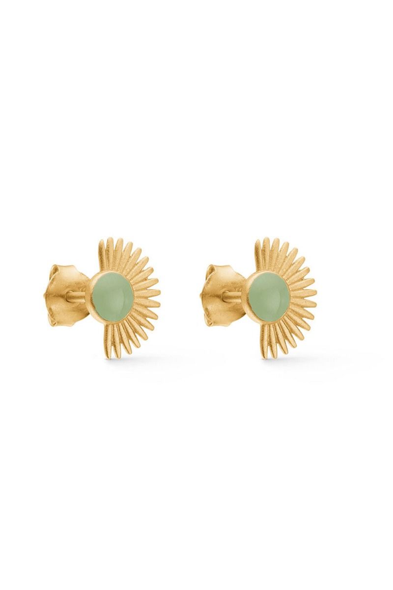 Enamel - Øreringe - Soleil Stud - Dusty Green 