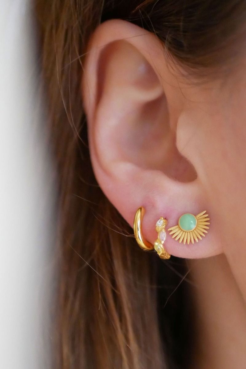 Enamel - Øreringe - Soleil Stud - Dusty Green 