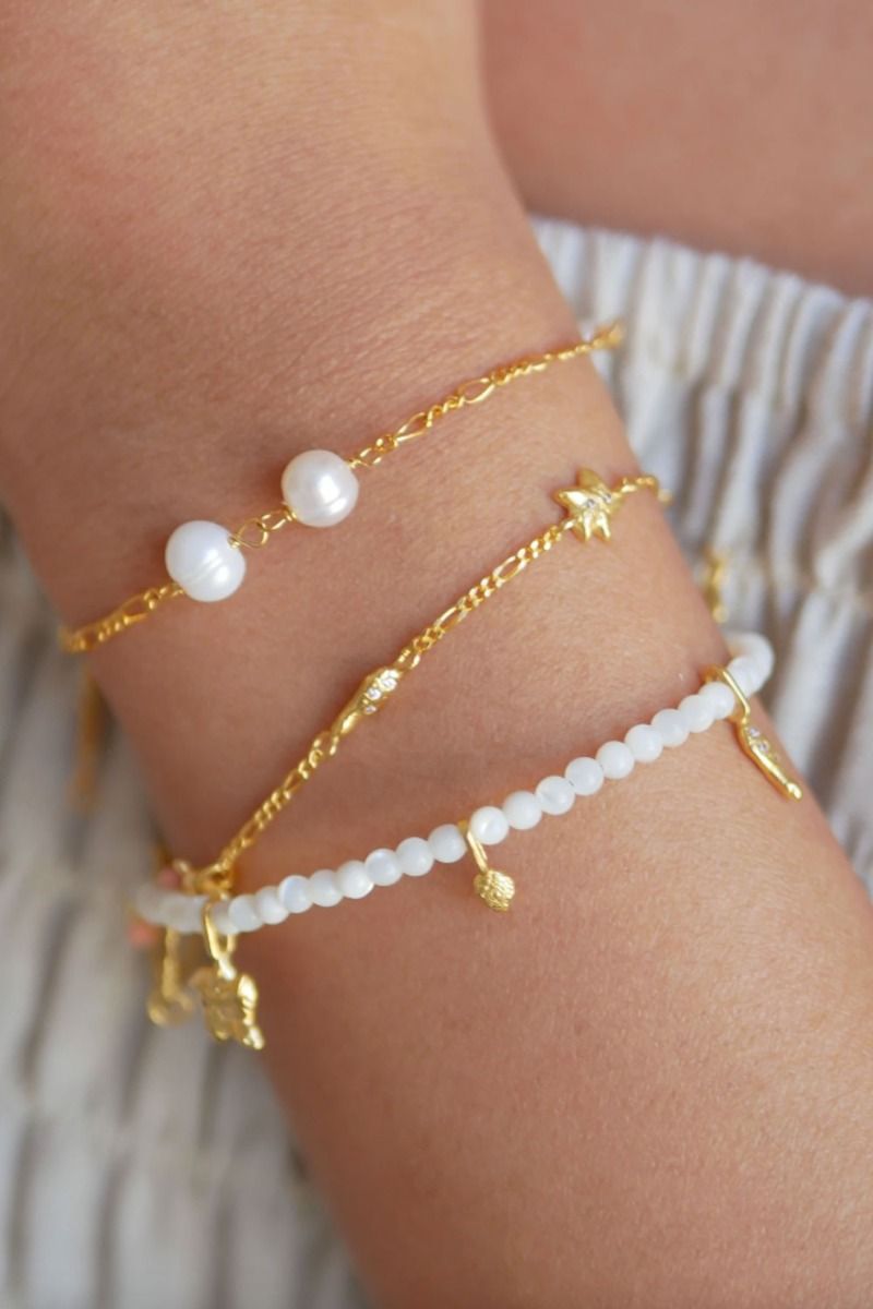 Enamel - Armbånd - Bracelet Perla Figaro - Figaro/Pearl