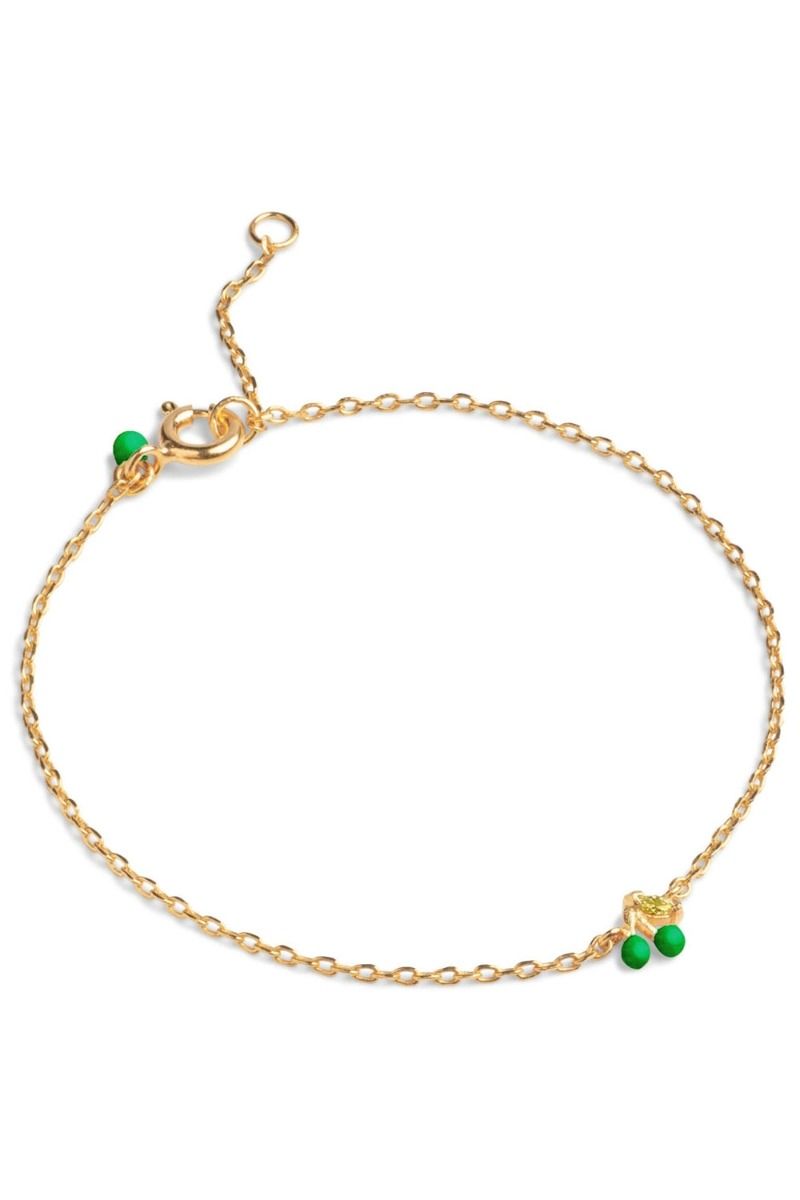 Enamel - Armbånd - Bracelet Cherry - Grass Green