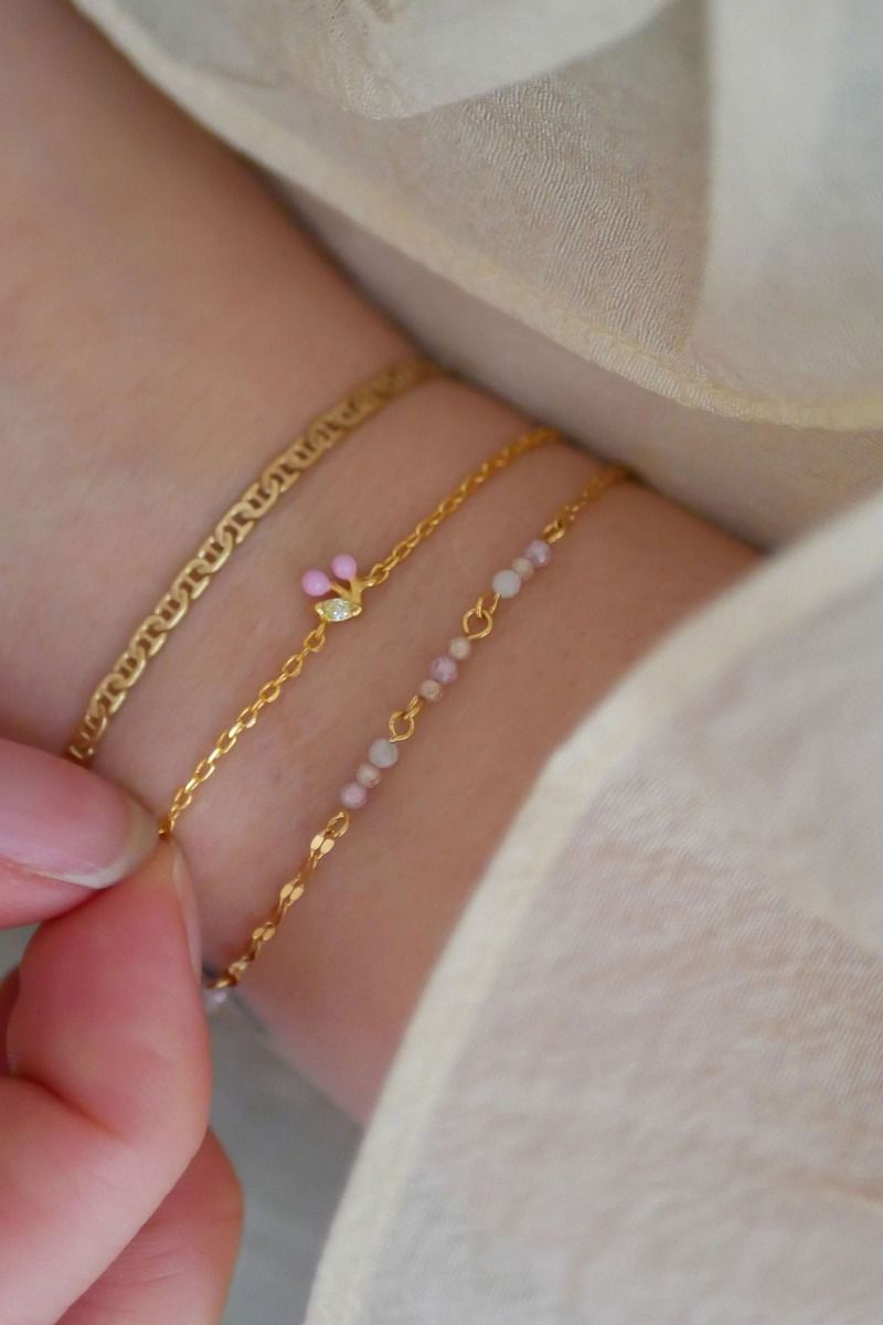 Enamel - Armbånd - Bracelet Claire - Moonstone/Rose Pink/Light Champagne
