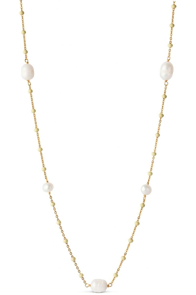 Enamel - Halskæde - Lola Perlita Necklace - Lemone/Pearl
