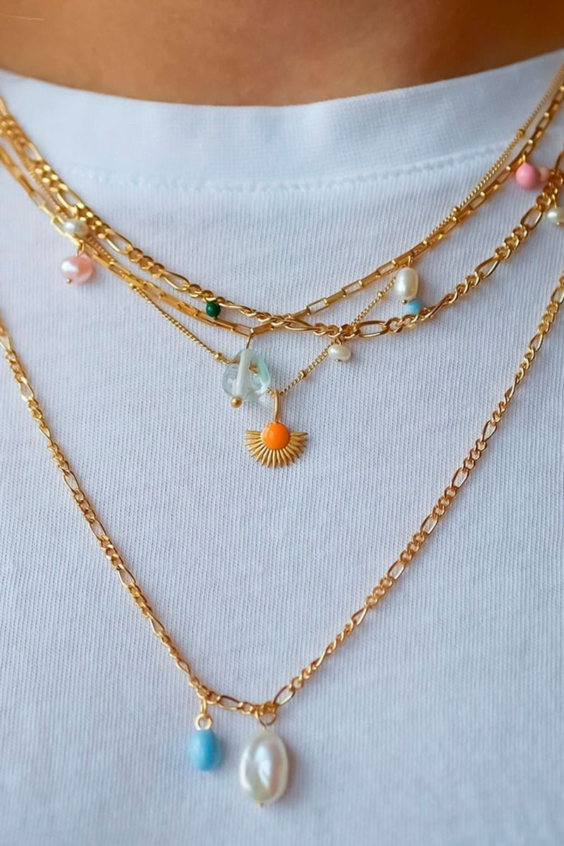 Enamel - Halskæde - Maika Necklace - Gold