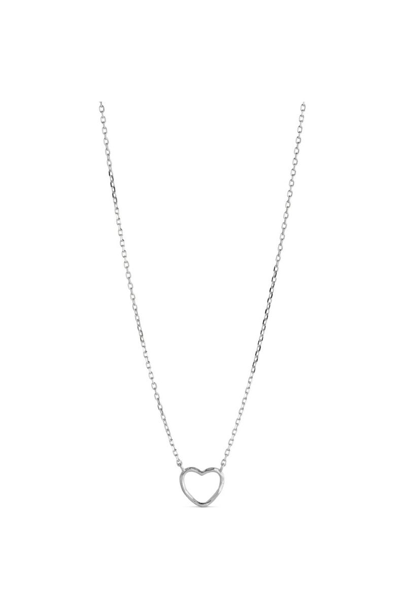 ❤︎ Enamel - Halskæde - Necklace Organic Heart - Silver