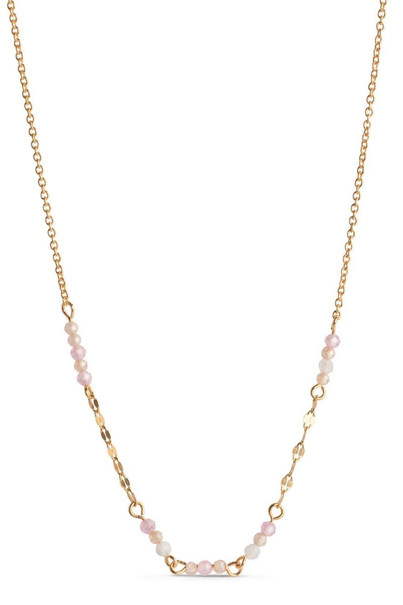Enamel - Halskæde - Claire Necklace - Moonstone/Rose Pink/Light Champagne 