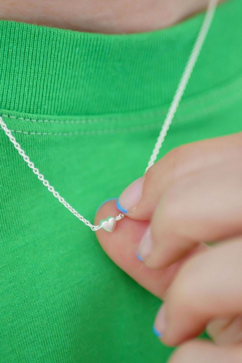 Enamel - Halskæde - Little Love Necklace - Silver