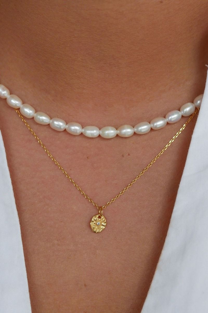 Enamel - Halskæde - Copenhagen Necklace, Mini Esma - Light Blue