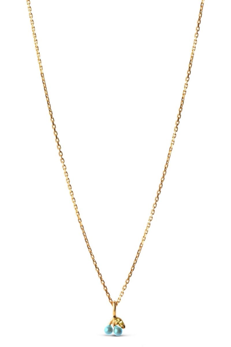 Enamel - Halskæde - Necklace Cherry - Icy Blue