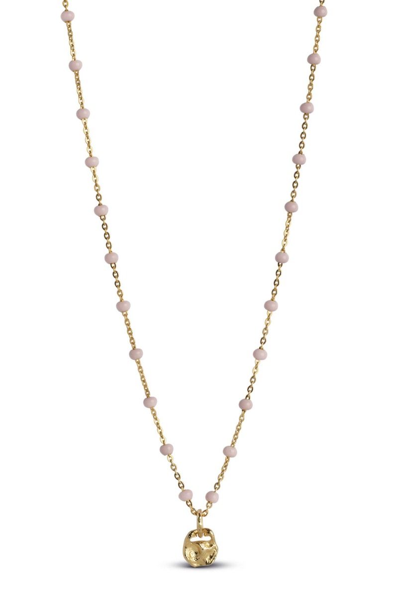 Enamel - Halskæde - Necklace Lola Refined - Light Pink