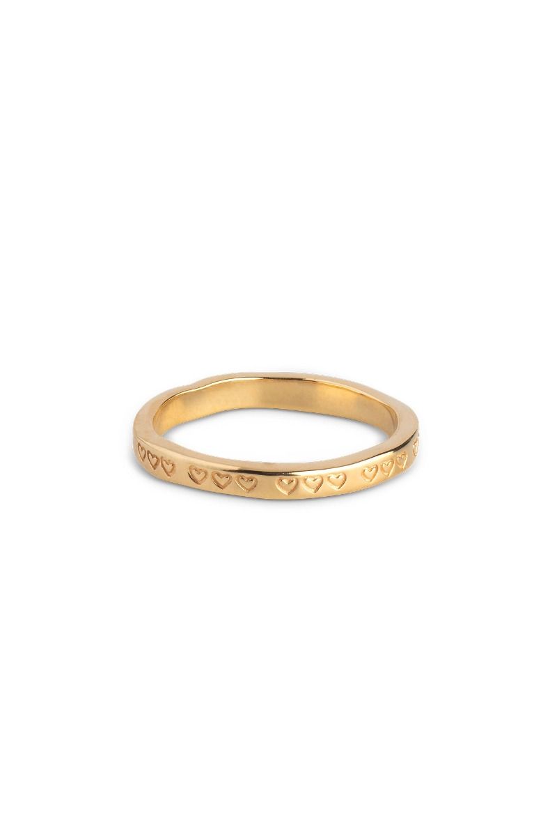 Enamel - Ring - Heart - Gold