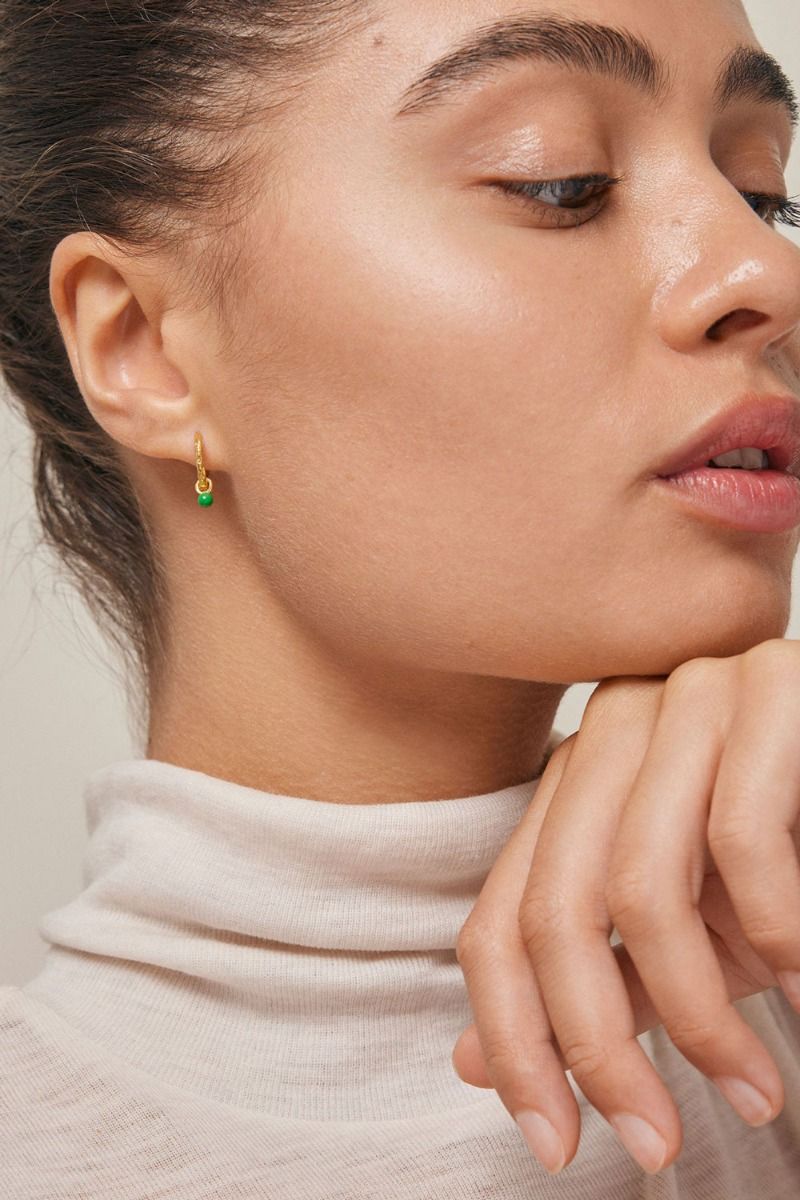 ❤︎ Enamel - Øreringe - Hoops Belle - Grass Green