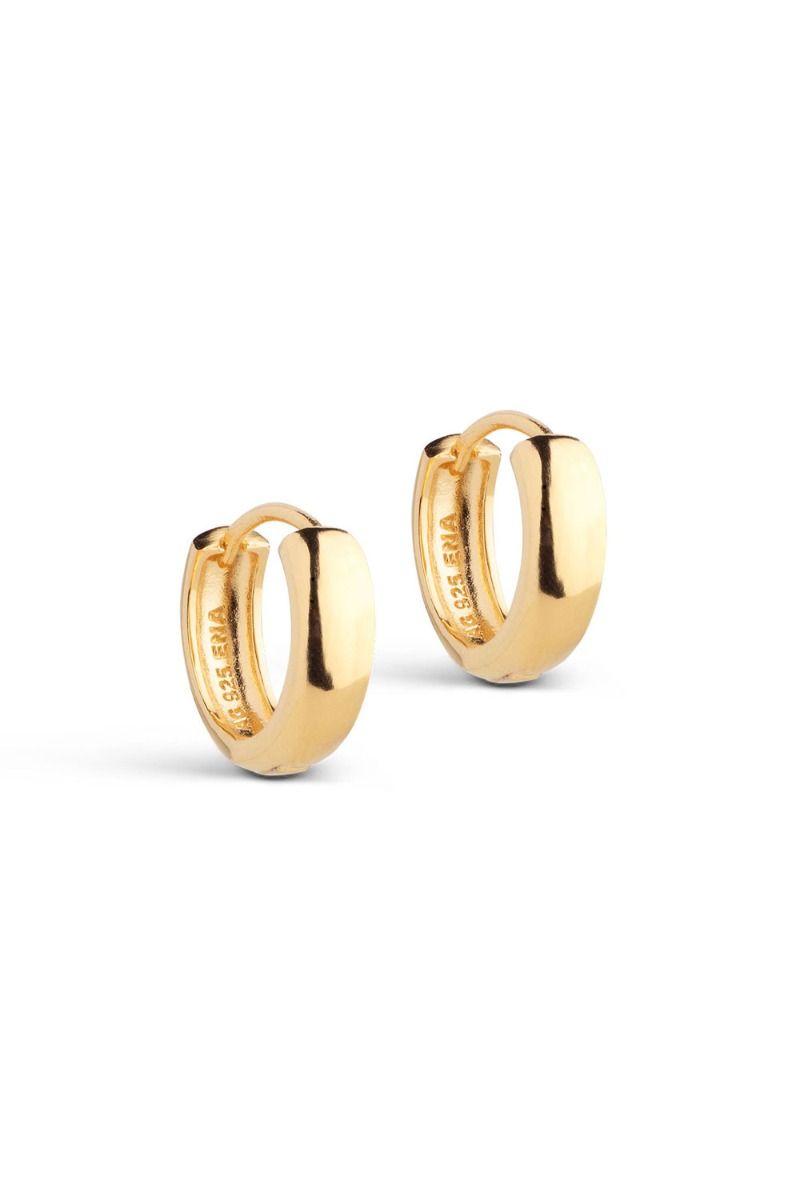 Enamel - Øreringe - Hoops, Classic Wide 15 mm - Gold